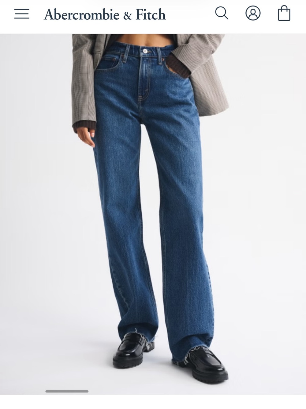 NWT Abercrombie High Rise 90s Relaxed Raw Hem Jean - Picture 4 of 9